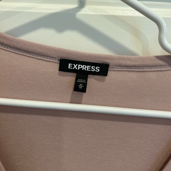 Express Long Sleeve Mauve Criss Cross Detail Top Size Medium - Picture 3 of 5